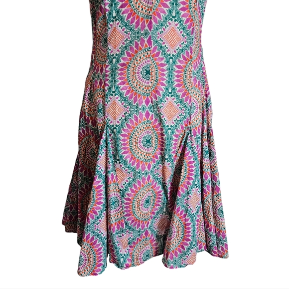 HD in Paris Anthropologie South Island Sun Dress Size 8 Colorful Medallion Print - Picture 8 of 16
